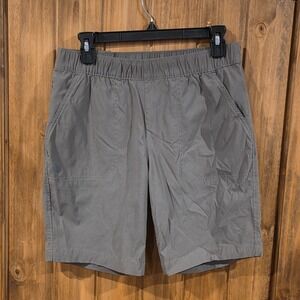Eddie Bauer First Ascent Utility Shorts Womens 6 Gray Elastic Waist Pull On